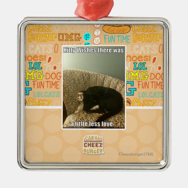 Ornamento De Metal Desejos do gatinho (Frente)