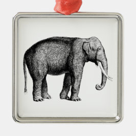Ornamento De Metal Desenho de Elefante Vintage