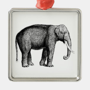 Ornamento De Metal Desenho de Elefante Vintage