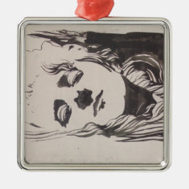 Ornamento De Metal Desenho de uma mulher de "Ver Sacrum" (Moser)