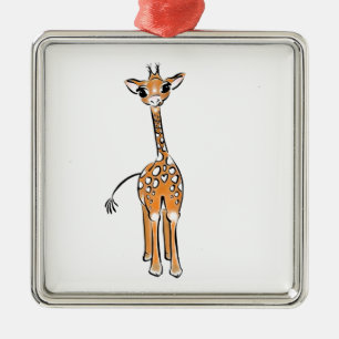 Ornamento De Metal Desenho girafa bonito