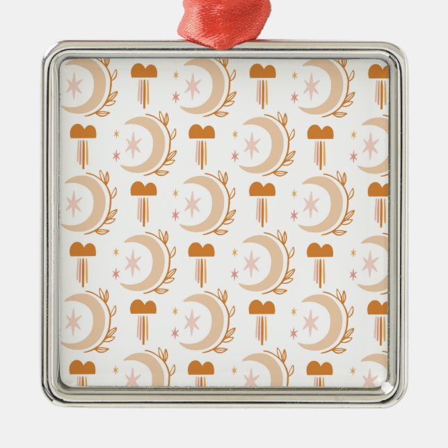 Ornamento De Metal Desenho Simples da Flor (Frente)