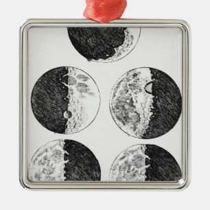Ornamento De Metal Desenhos de Galileu das fases da lua