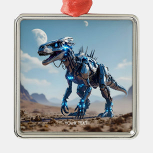 Ornamento De Metal Deserto de Dinossaur Cibborg Fantasy Cute