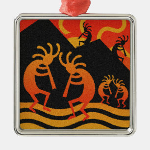 Ornamento De Metal Deserto Sudoeste Sunset Kokopelli