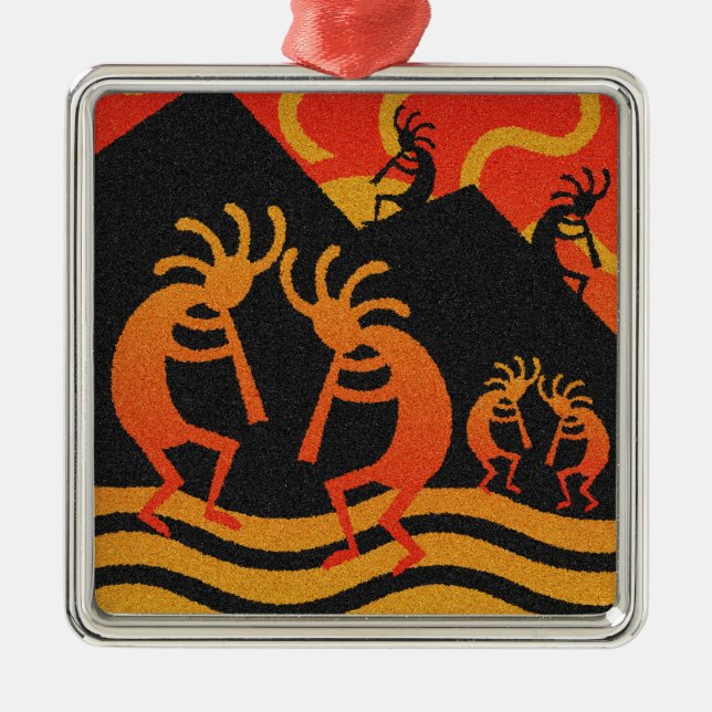 Ornamento De Metal Deserto Sudoeste Sunset Kokopelli (Frente)