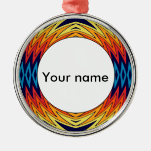 Ornamento De Metal Design abstrato de moinho azul-alaranjado