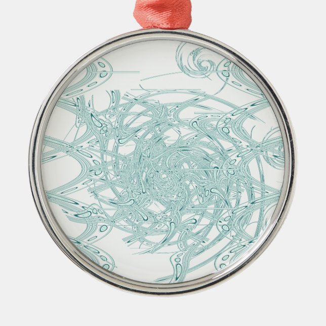 Ornamento De Metal Design claro verde branco (Frente)