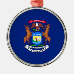 Ornamento De Metal Design da bandeira do estado do Michigan
