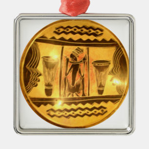 Ornamento De Metal Design de Arte Étnica da África ouro