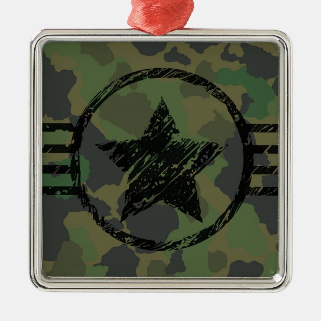Ornamento De Metal design de camuflagem militar (Frente)