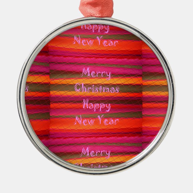 Ornamento De Metal Design de Canvas Feliz de Natal (Frente)