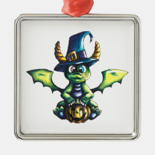 Ornamento De Metal Design de Dragão de Halloween