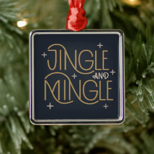 Ornamento De Metal Design de Festivo Jingle e Mingle Holiday
