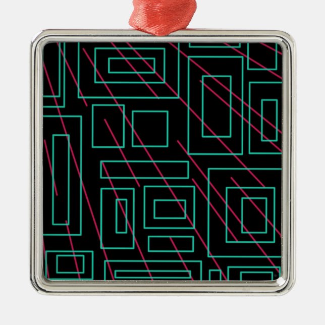 Ornamento De Metal design de fundo preto (Frente)