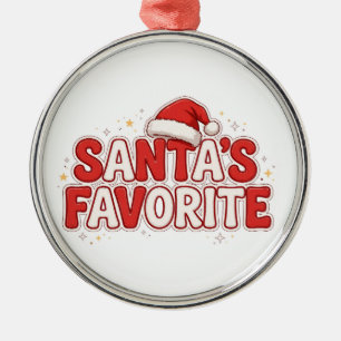 Ornamento De Metal Design de Natal engraçado favorito do Papai Noel