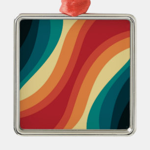 Ornamento De Metal Design de ondas de estilo retrorreflector multicol