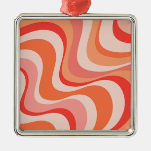 Ornamento De Metal Design de ondas retrorreflectoras modernas colorid