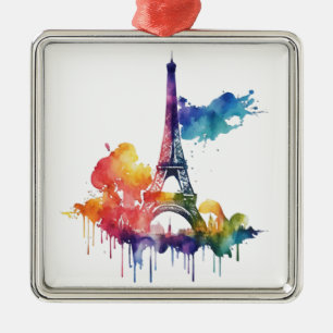Ornamento De Metal Design de Paris com placas coloridas