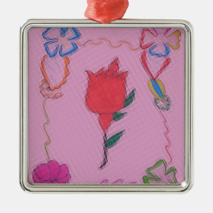 Ornamento De Metal Design de Rosa especial