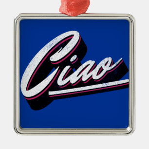 Ornamento De Metal Design de texto Ciao