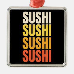 Ornamento De Metal Design de texto Sushi