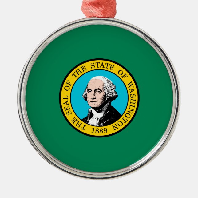 Ornamento De Metal Design do Estado de Washington (Frente)