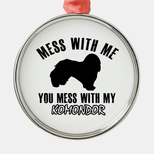 Ornamento De Metal design do komondor (Frente)