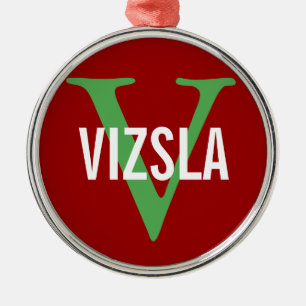 Ornamento De Metal Design do monograma da raça de Vizsla