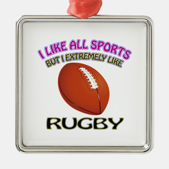 Ornamento De Metal Design do rugby (Frente)