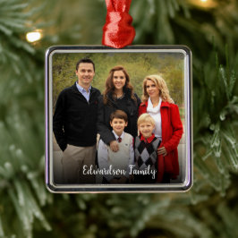 Ornamento De Metal Design foto da sua própria família Natal