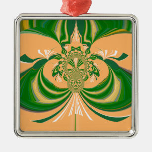 Ornamento De Metal Design verde amarelo.