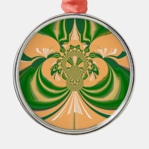 Ornamento De Metal Design verde amarelo.