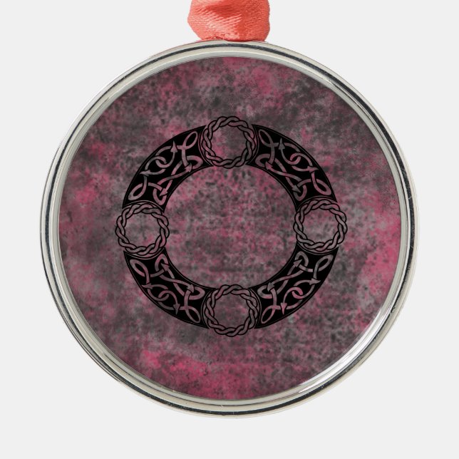 Ornamento De Metal Designs de nó irlandeses (Frente)