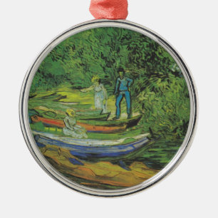 Ornamento De Metal Destino do lago boat da natureza de Van Gogh