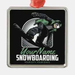Ornamento De Metal Destruição Personalizada de Neve Snowboard