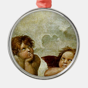 Ornamento De Metal Detalhe de Raphael "Sistine Madonna" (cerca de