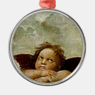 Ornamento De Metal Detalhe de Raphael "Sistine Madonna" (cerca de