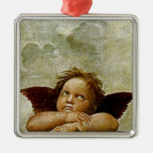 Ornamento De Metal Detalhe de Raphael "Sistine Madonna" (cerca de