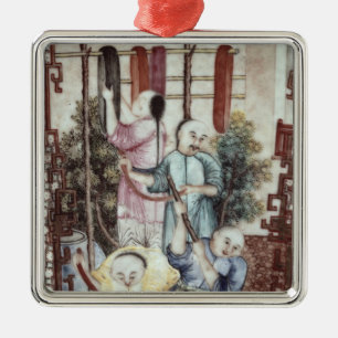 Ornamento De Metal Detalhe de um vaso que descreve os homens que