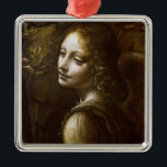 Ornamento De Metal Detalhe do anjo<br><div class="desc">Número de coleção da imagem:  Detalhe XCF259748 do anjo,  do Virgin das rochas (Virgin com o St John infantil adorador o cristo infantil acompanhado de um anjo),  c.1508 (óleo no painel). Vinci,  Leonardo a Dinamarca (1452-1519) lubrifica no painel. National Gallery,  Londres,  Reino Unido.  16o</div>