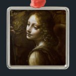Ornamento De Metal Detalhe do anjo<br><div class="desc">Número de coleção da imagem:  Detalhe XCF259748 do anjo,  do Virgin das rochas (Virgin com o St John infantil adorador o cristo infantil acompanhado de um anjo),  c.1508 (óleo no painel). Vinci,  Leonardo a Dinamarca (1452-1519) lubrifica no painel. National Gallery,  Londres,  Reino Unido.  16o</div>