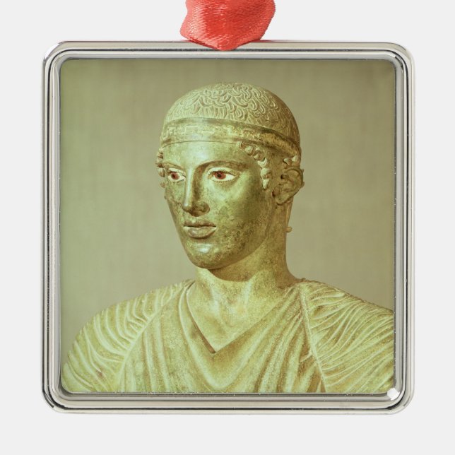 Ornamento De Metal Detalhe do Charioteer de Delphi, c.470 BC (Frente)