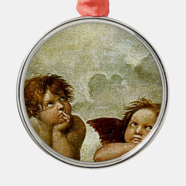 Ornamento De Metal Detalhe "Sistine Madonna" de Rafael (cerca de 1513 (Frente)