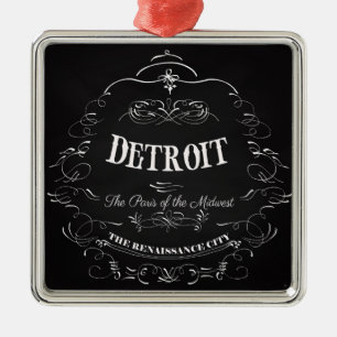 Ornamento De Metal Detroit Michigan - a Paris do Midwest