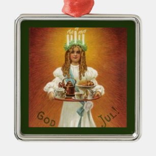 Ornamento De Metal Deus julho! Lucia com deleites