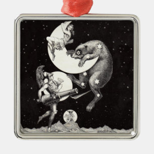Ornamento De Metal Deusa Lunar Celestial Antiga & Ursa Maior