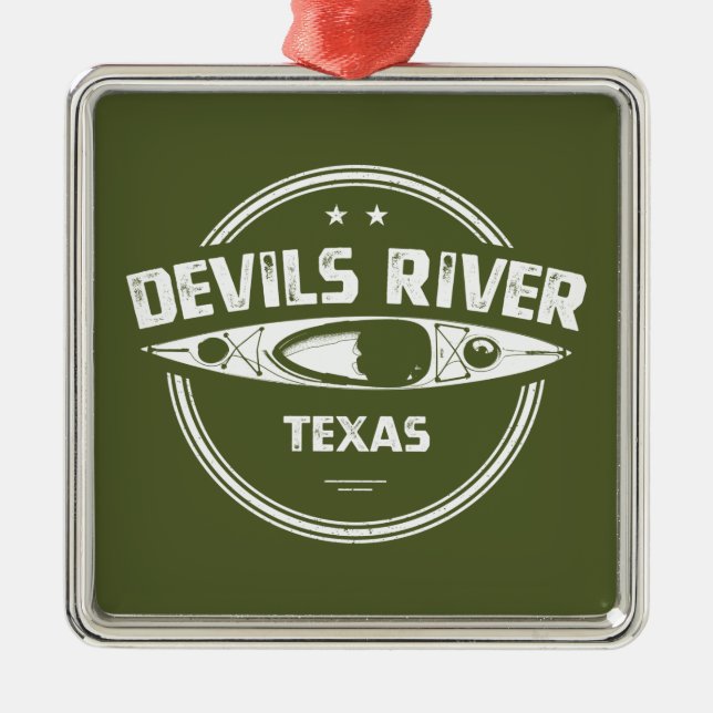Ornamento De Metal Devils River Texas Kayaking (Frente)