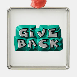 Ornamento De Metal Devolver Citação Sabedoria Cinza Teal Estilado