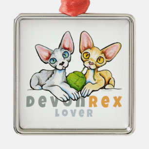 Ornamento De Metal Devon Rex Lover